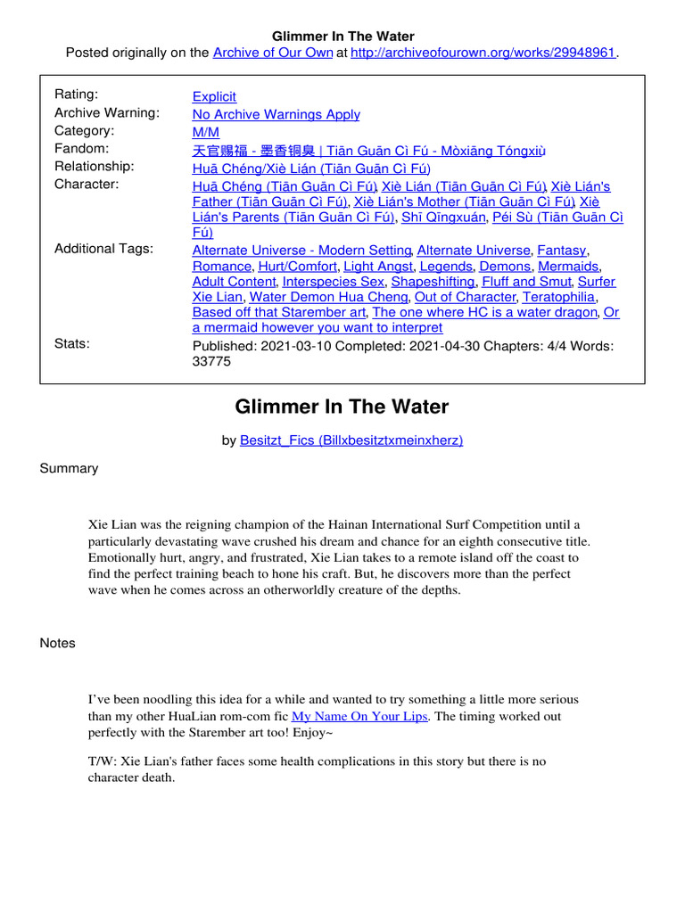Glimmer in The Water | PDF | Beach | Oceans