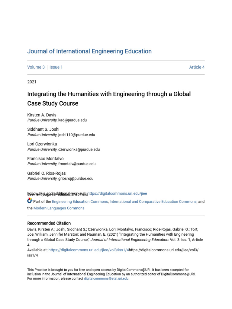 Integrating Humanities in Engineering Education | PDF | Engineering ...