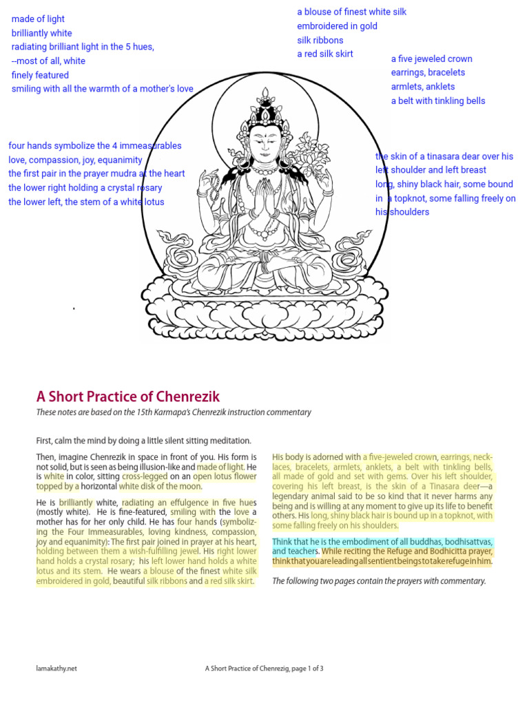 Chenrezik Short Annotated Download Free Pdf Mantra Schools Of