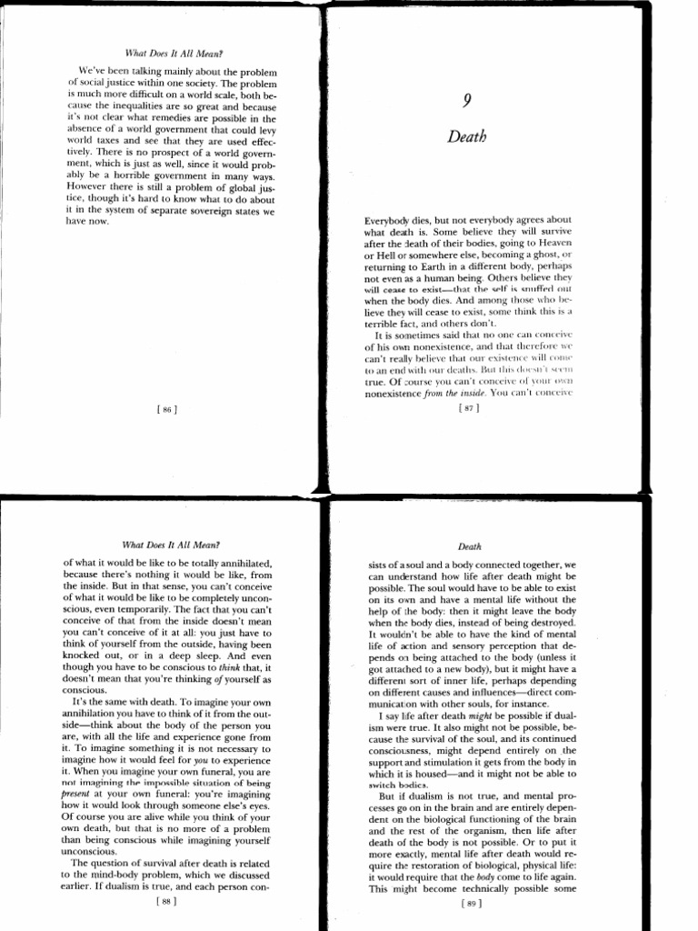 10 death from nagel what does it all mean pdf consciousness soul