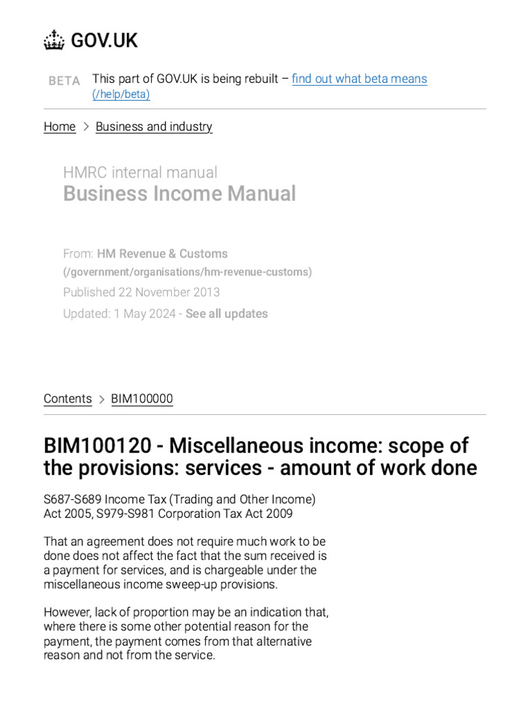 Receipt - Miscellaneous Income - Scope of The Provisions - Services ...