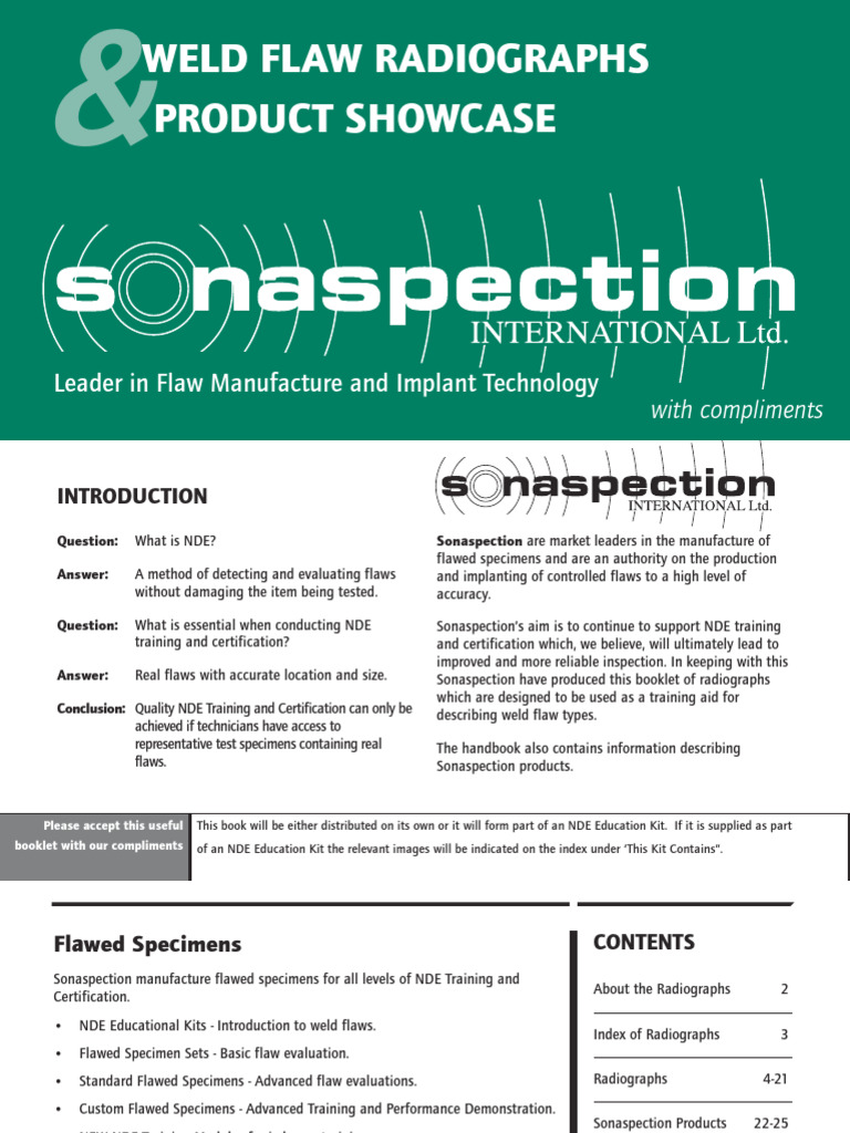 Sonaspection Weld Flaws | PDF | Nondestructive Testing | Welding