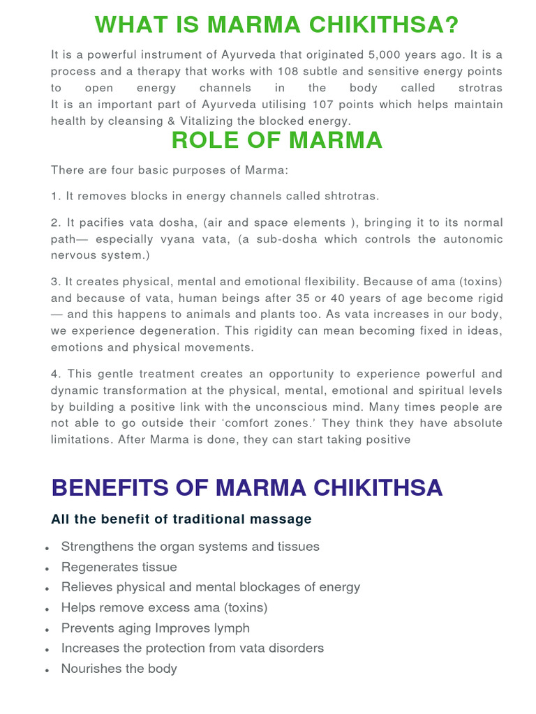 What Is Marma Chikithsa | PDF | Ayurveda | Arthritis
