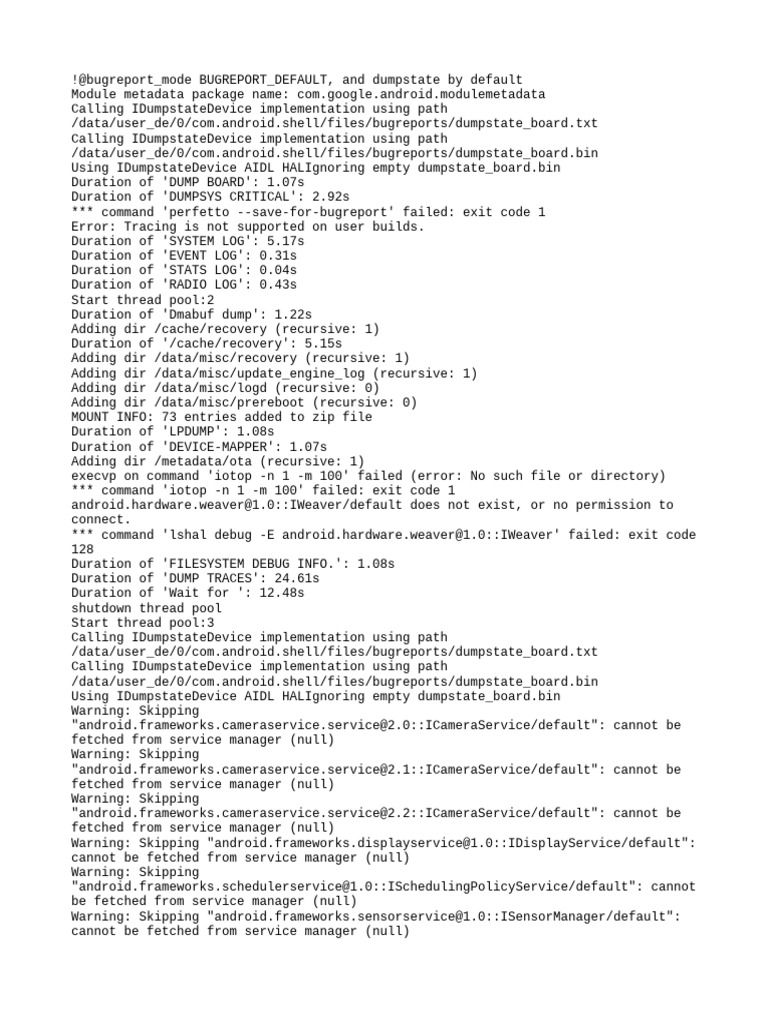 Android System Dump Report Summary | PDF | Zip (File Format) | System ...