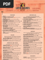 Rojo Latin Menu