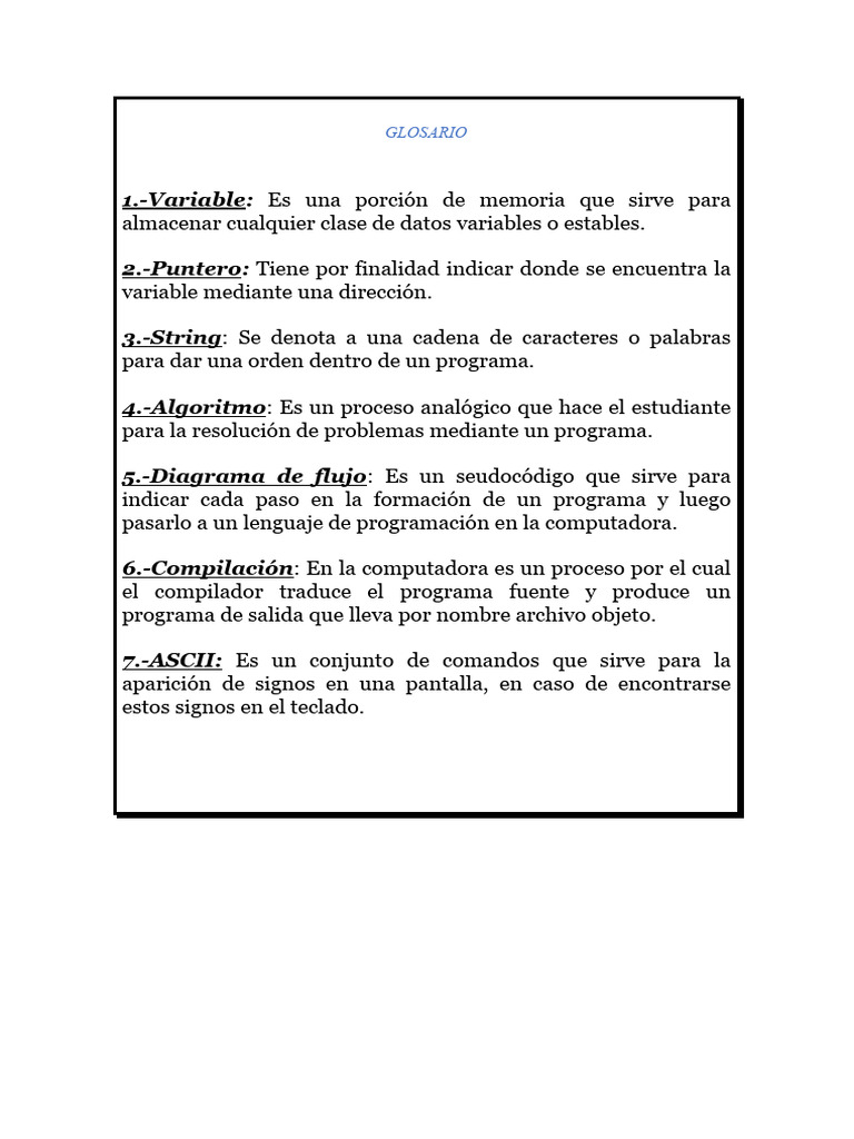 Glosario de Términos de Programación | PDF | Informática