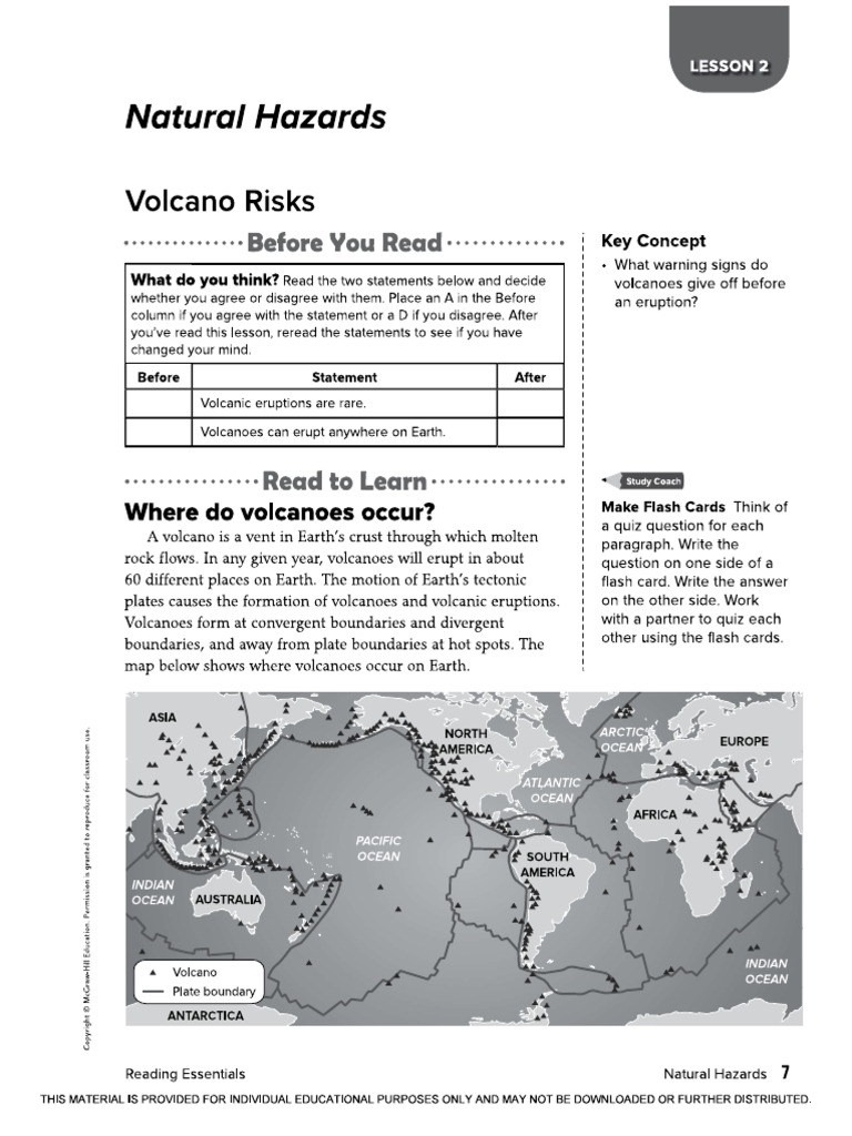 Volcano Risks Reading | PDF