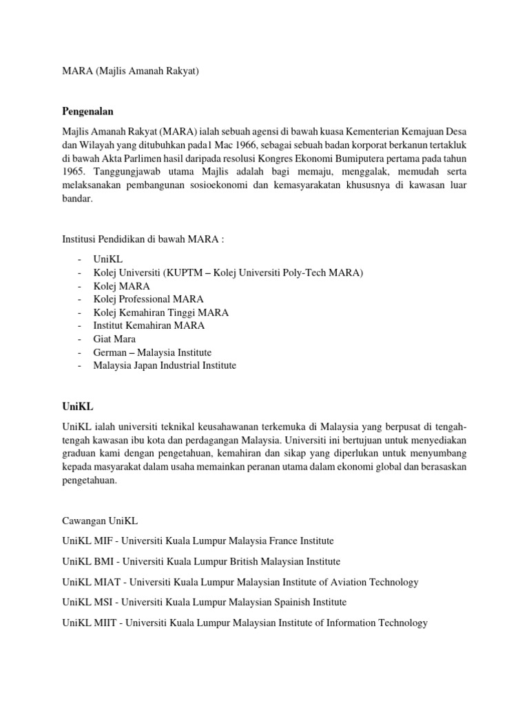 MARA Educational Programs Overview | PDF | Engineering | Mechanical ...
