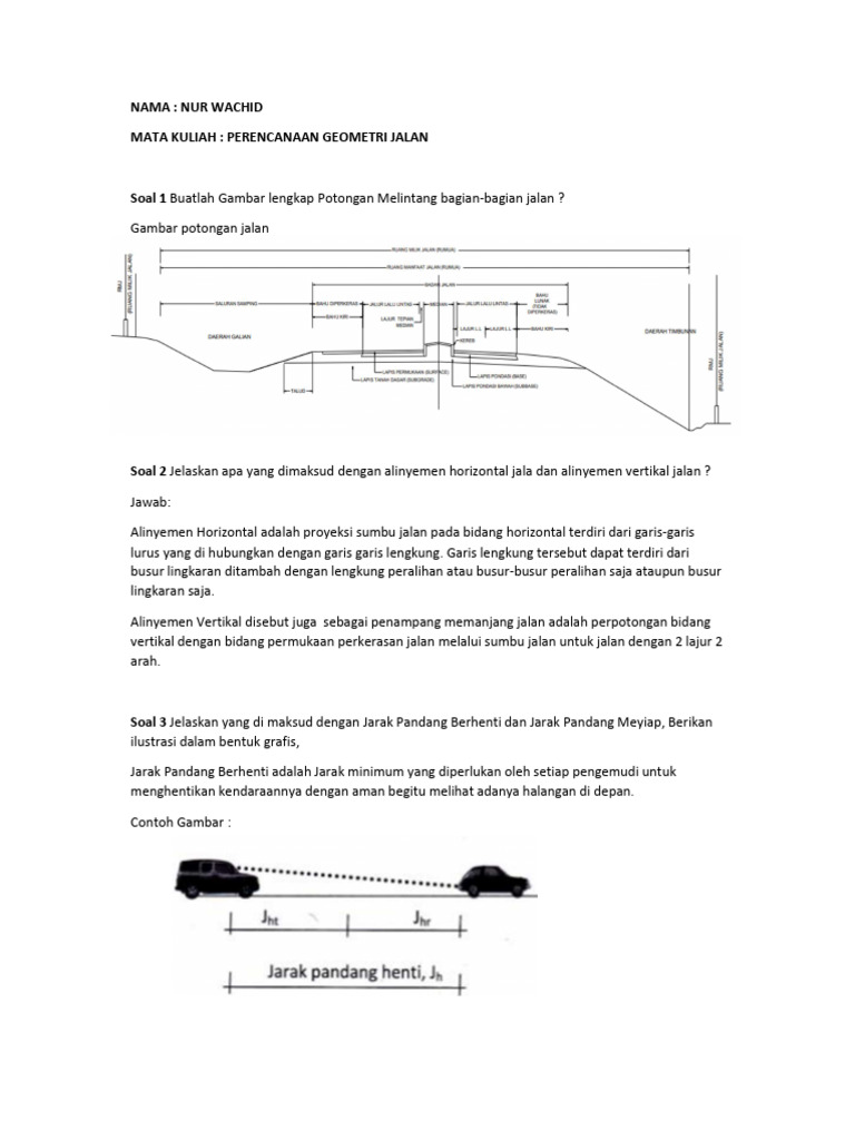Perencanaan Geometri Jalan: Alinyemen dan Jarak Pandang | PDF | Metode ...