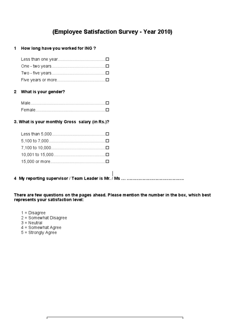 2010 Employee Satisfaction Survey Insights | PDF | Job Satisfaction ...