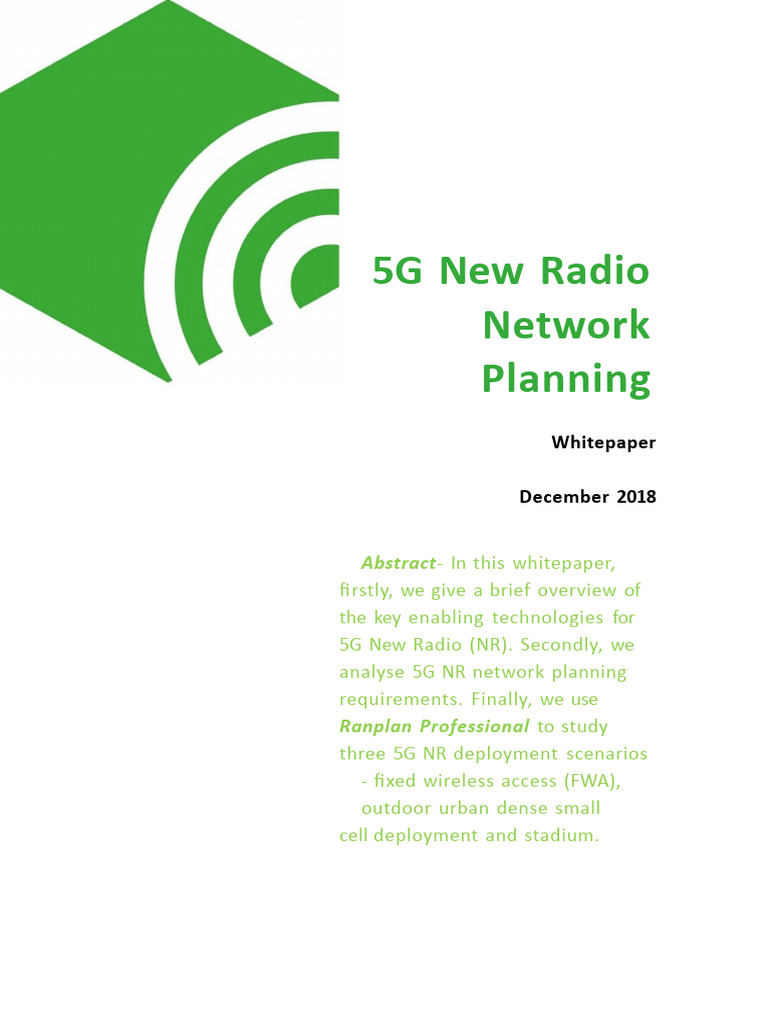 5g Nr Planning White Paper By Ranplan Wireless V1 5 Pdf Cellular
