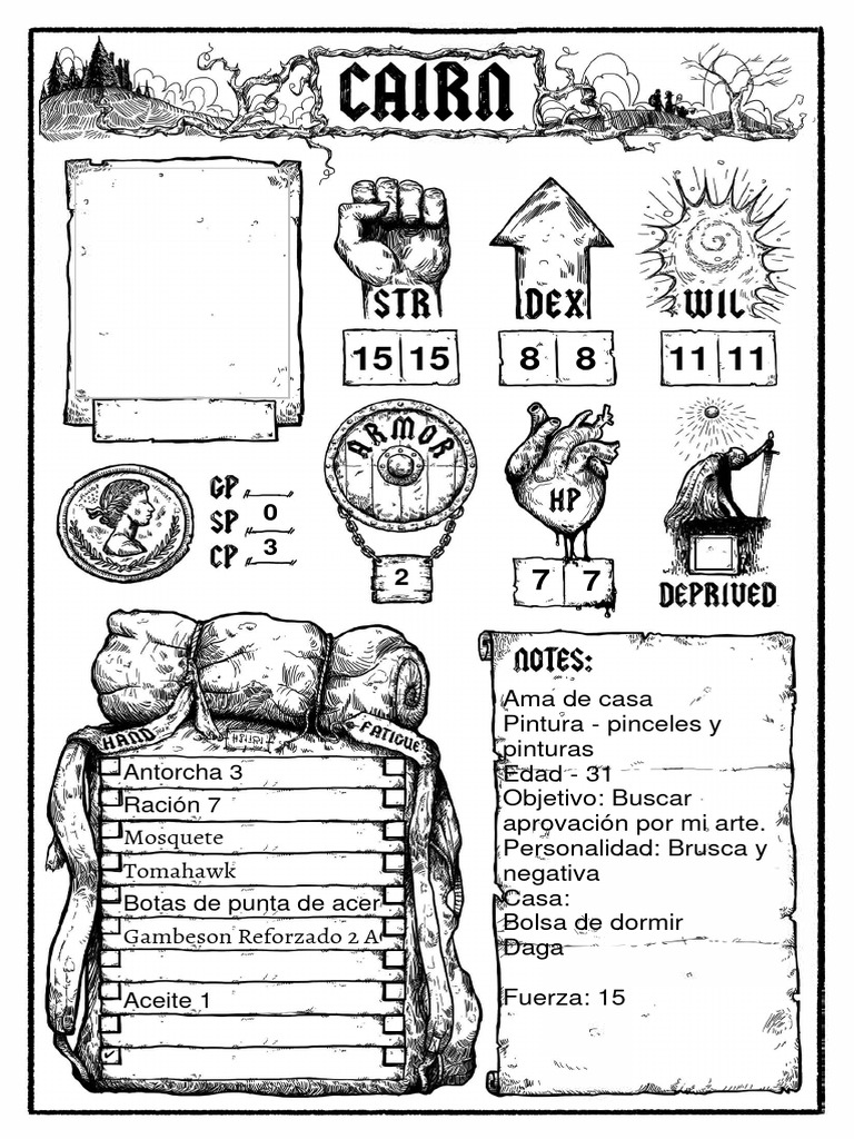 Cairn_Character_Sheet_Fillable_1 | PDF