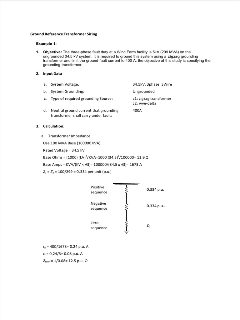 Grounding Transformer Sizing Guide | PDF | Transformer | Electrical ...