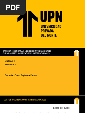 Unidad Ii Semana 7 Costos y Cotizaciones Internacionales PDF  
