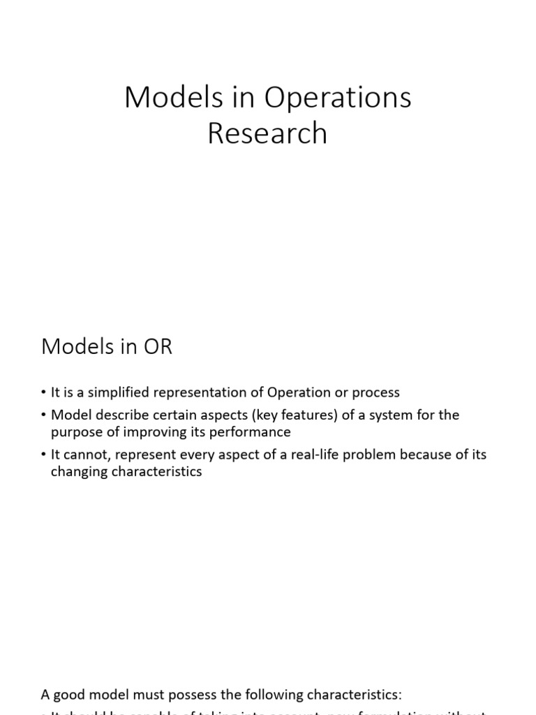 Models in Operations Resarch | PDF | Mathematical Optimization ...