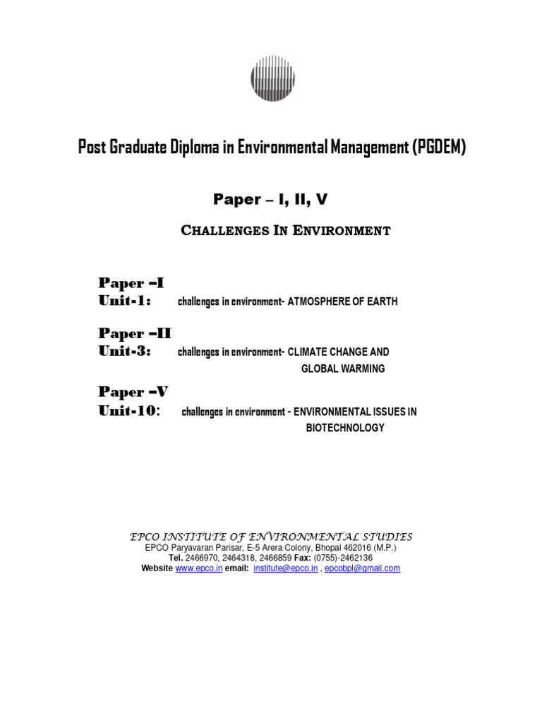 Paper i ii v unit 1 3 10 pdf atmosphere of earth stratosphere