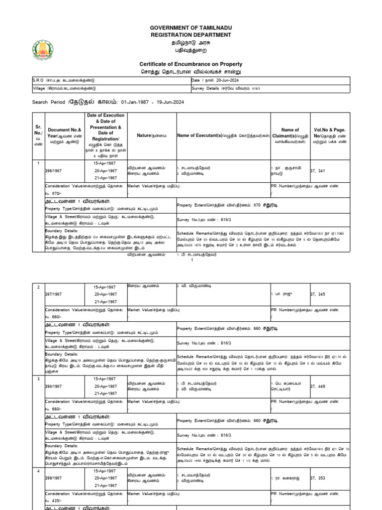 Encumbrance Certificate | PDF