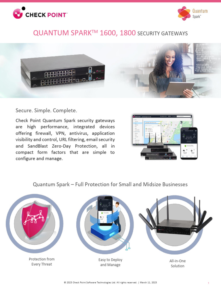 Quantum Spark 2000 Datasheet Overview | PDF | Security | Computer Security