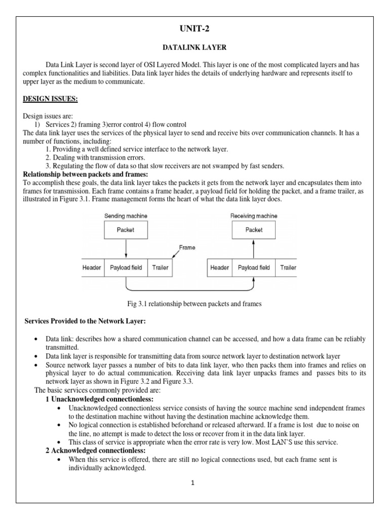 Data Link Layer Functions and Framing | PDF | Error Detection And ...
