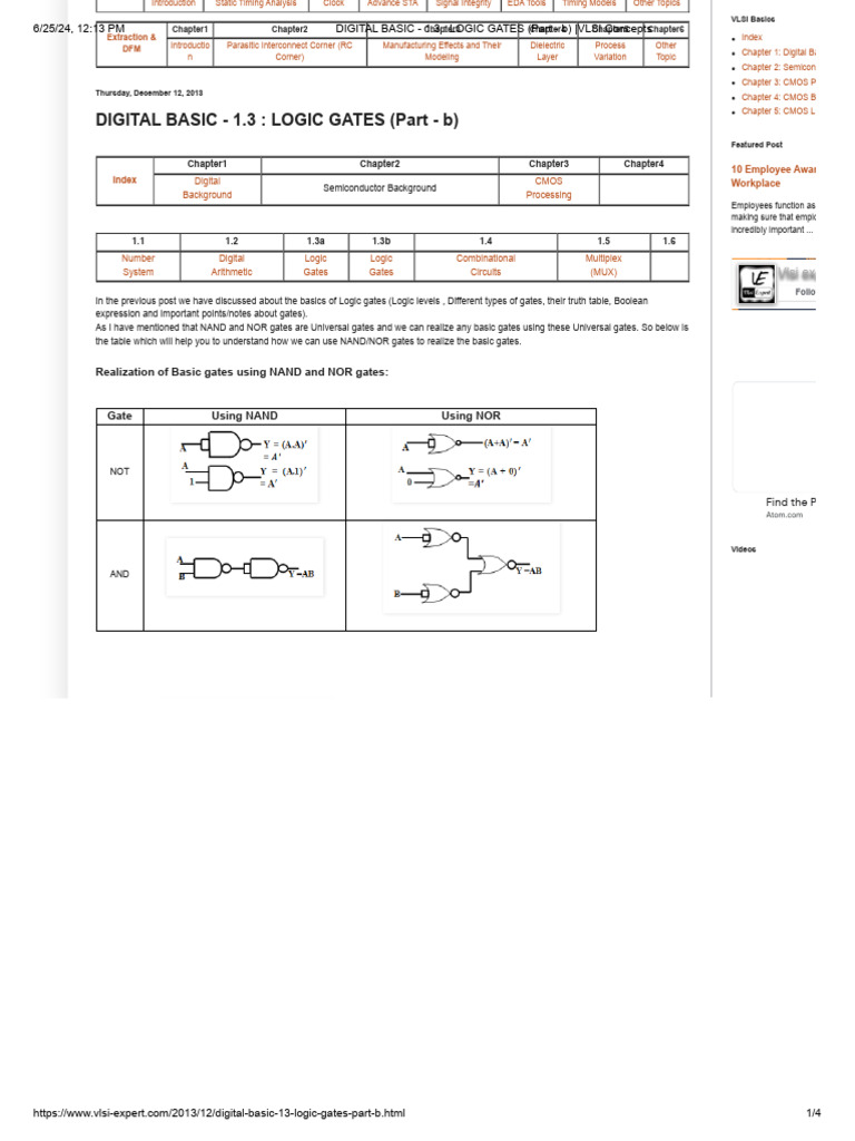 Logic Gates: NAND & NOR Implementations | PDF | Logic Gate | Cmos