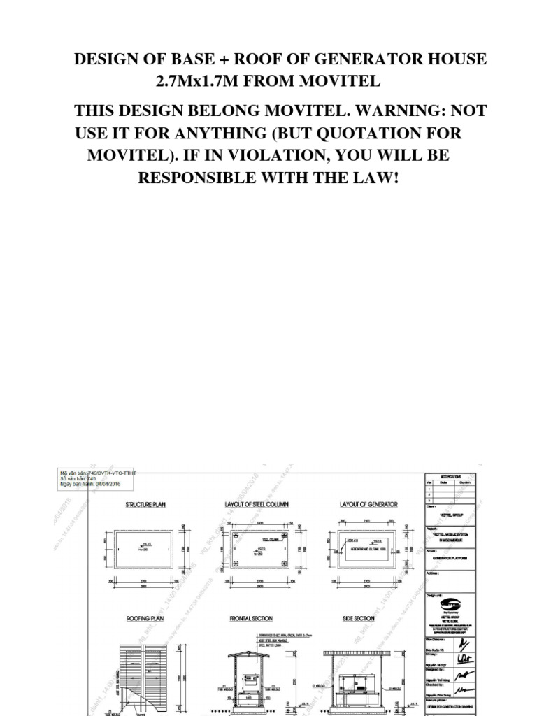 Generator House Design by Movitel | PDF