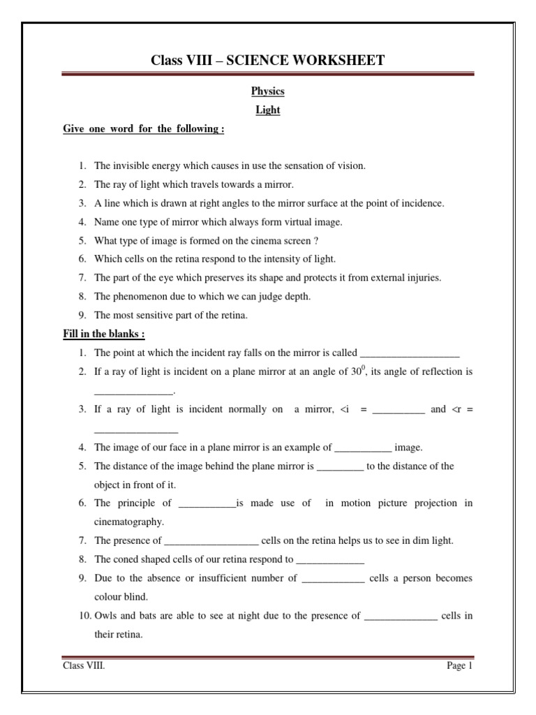 Class 8 Science Worksheet Set-4 | Download Free PDF | Combustion | Metals