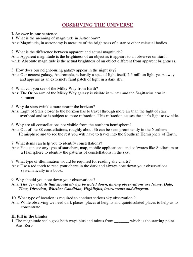 Observing the universe pdf apparent magnitude stars