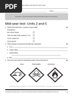 Year 7 Revision Sheet and Model Answer | PDF | Chemical Compounds ...