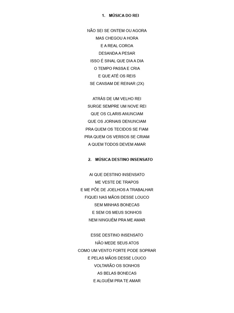 Letras Das Músicas | PDF | Cinderela