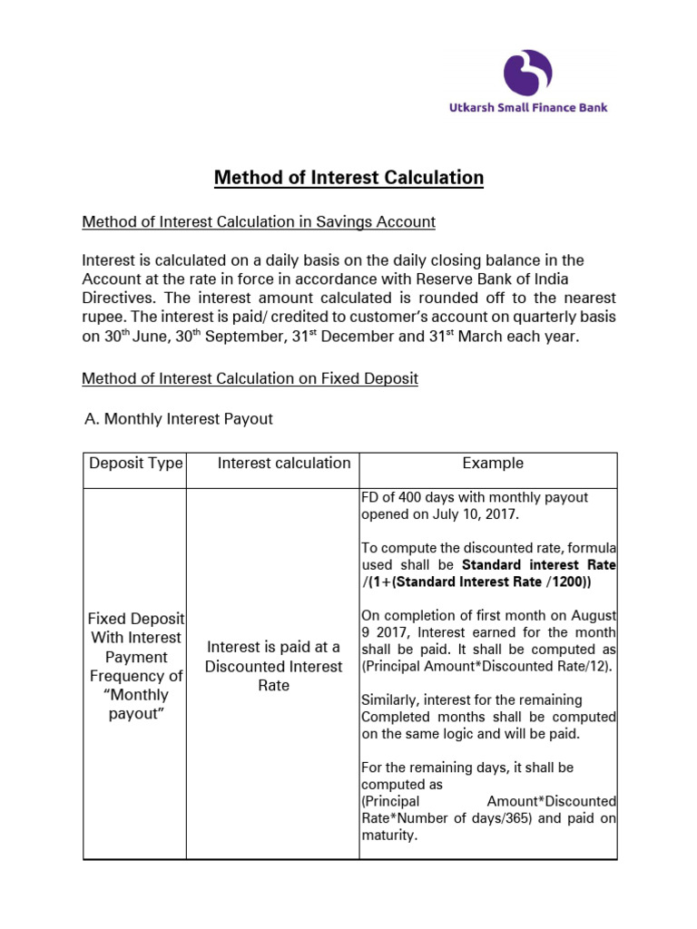 Interest Calculation Methods Explained | PDF | Interest | Financial ...