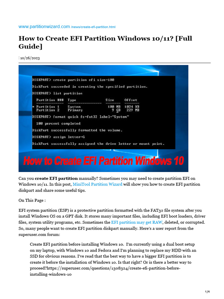 How To Create EFI Partition Windows 1011 Full Guide Download Free