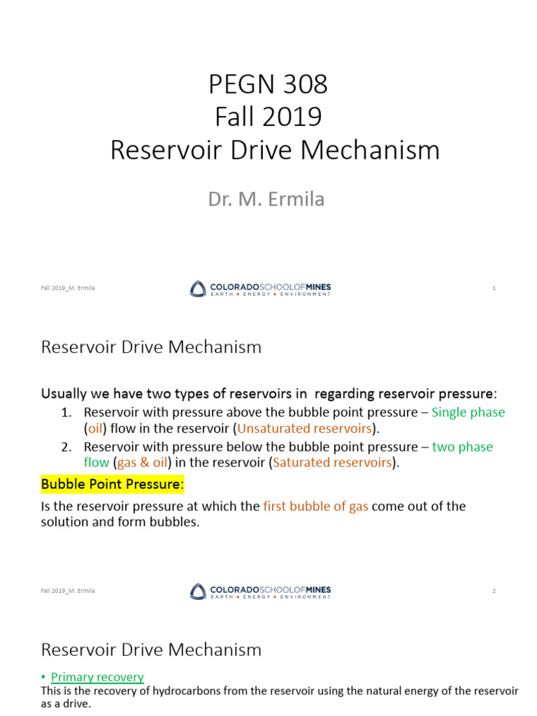Reservoir Drive Mechanisms Overview | PDF | Petroleum Reservoir ...