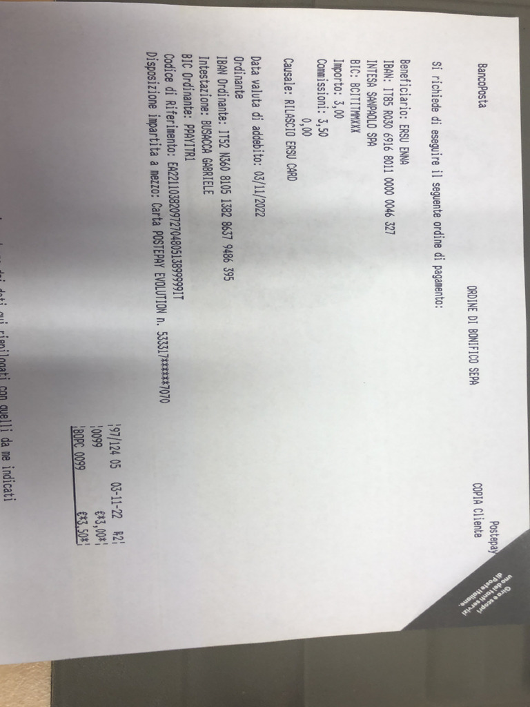 ) .PDF Ricevuta Pagamento Ersu Card | PDF