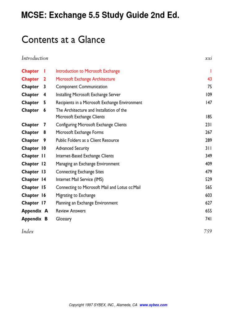 MSCE - Exchange 5.5 Study Guide, 2nd Ed | PDF | Microsoft Outlook ...