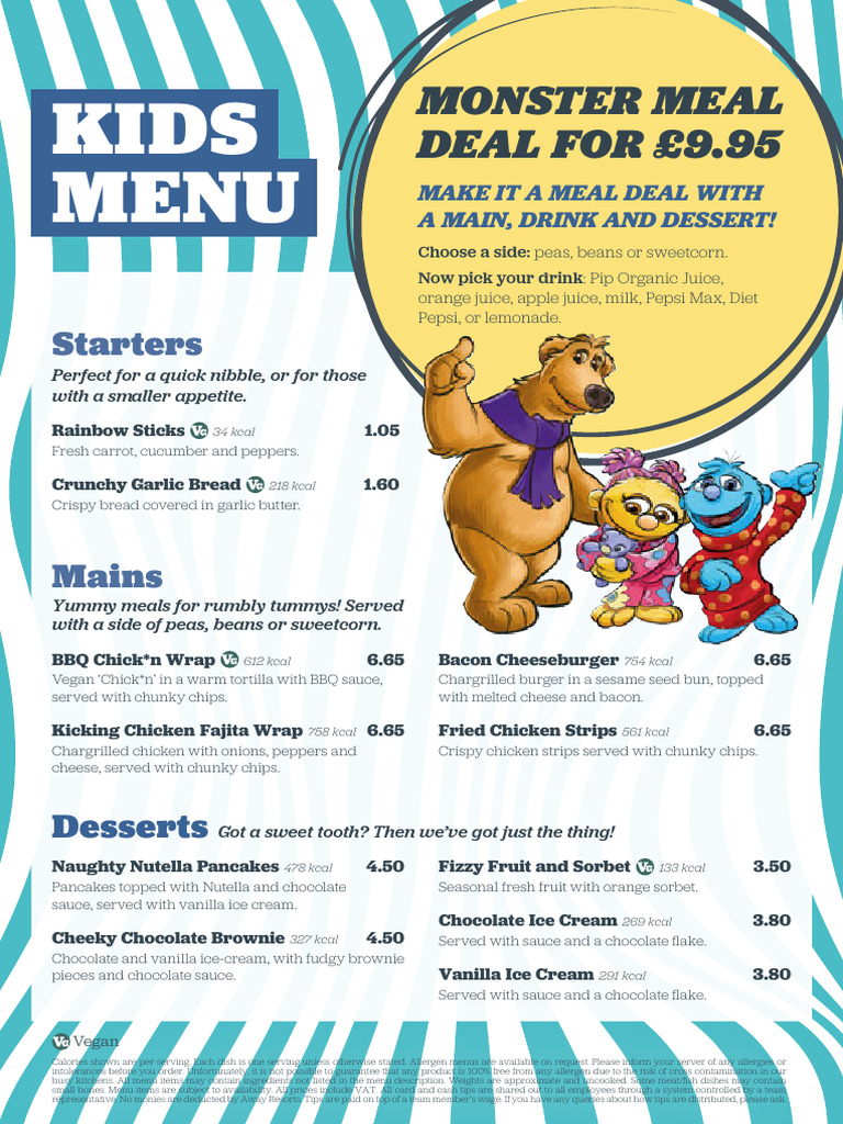 Tattershall Lakes Kids Menu Spitfire Resized | PDF | Menu | French Fries