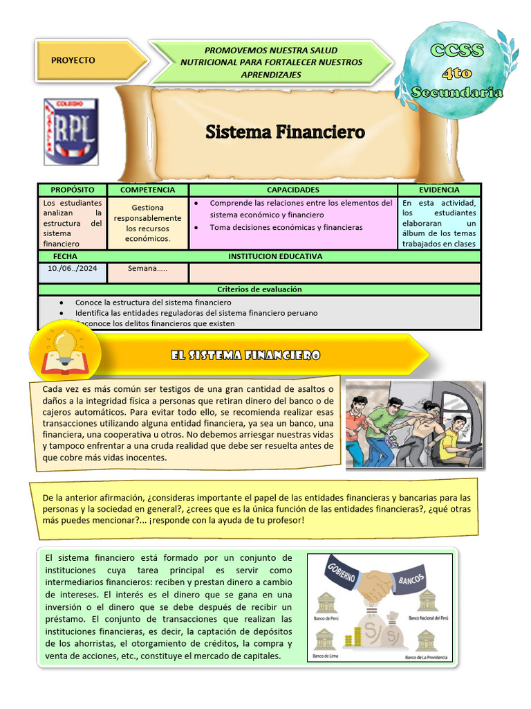 Estructura y Funciones del Sistema Financiero | PDF | Bancos | Dinero