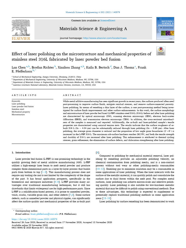 Effect of Laser Polishing On The Microstructure and Mechanical ...