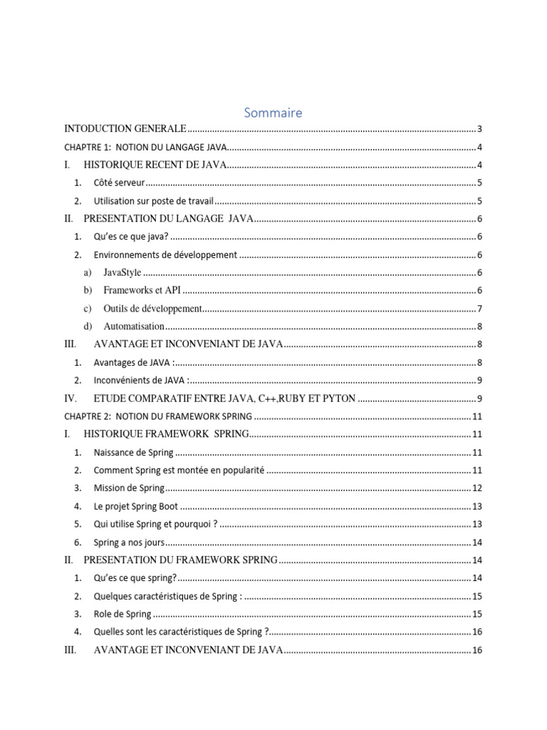 Rapport Java & Sping | PDF | Java (Langage de programmation) | Rich ...