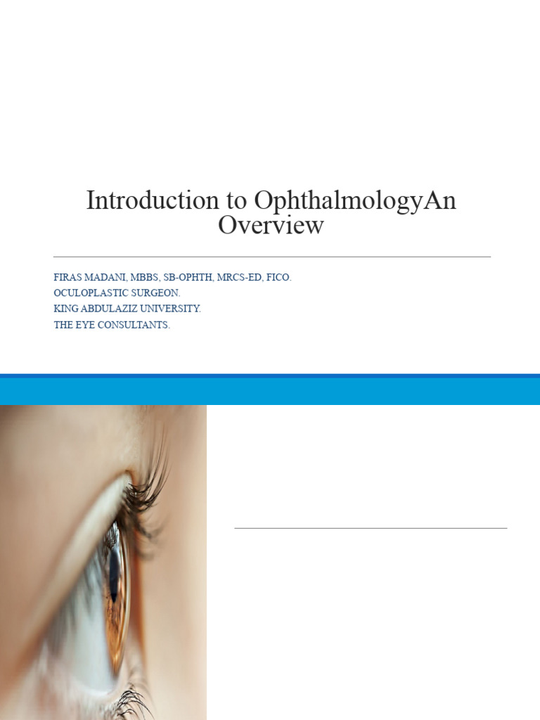 Introduction to Ophthalmology Basics | PDF | Ophthalmology | Visual ...