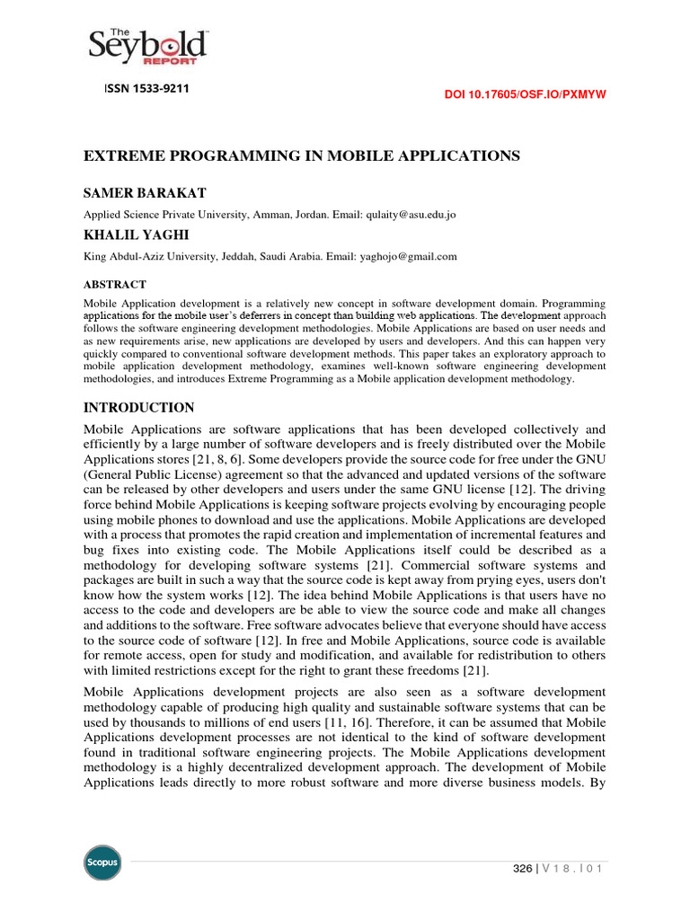 Extreme Programming for Mobile Apps | PDF | Software Development ...