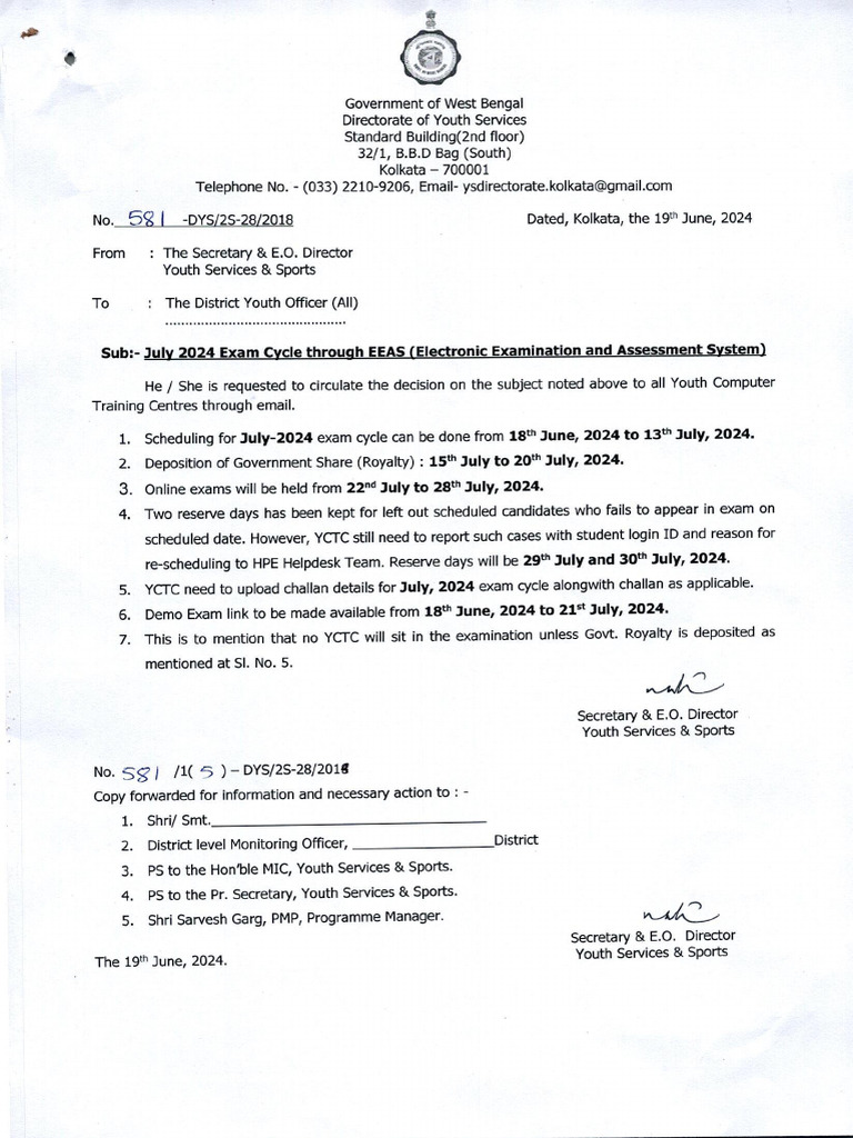 Computer Centre Exam Notice | PDF