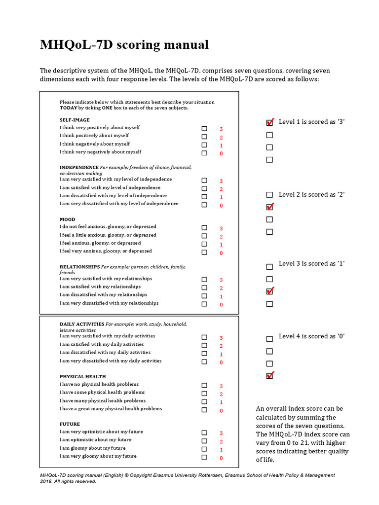 MHQoL 7D Scoring Manual English | PDF | Social Psychology | Behavioural ...