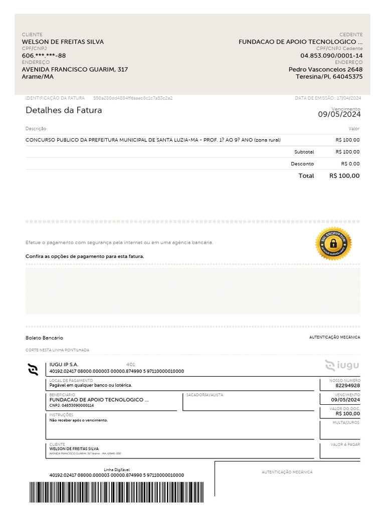 Invoice | PDF | Tecnologia financeira | Finanças e Administração de Capital