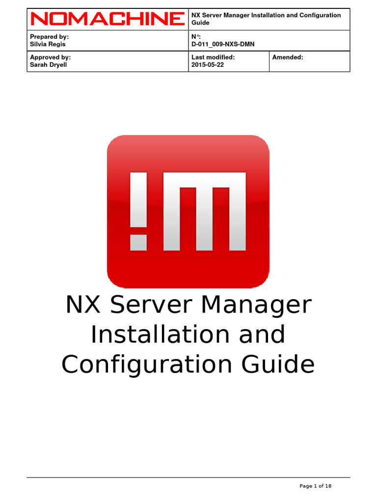 Nx server manager installation and configuration guide pdf world