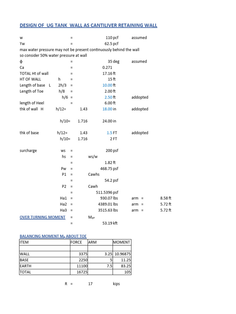 UG Tank Wall Design as Cantilever | PDF | Continuum Mechanics | Materials