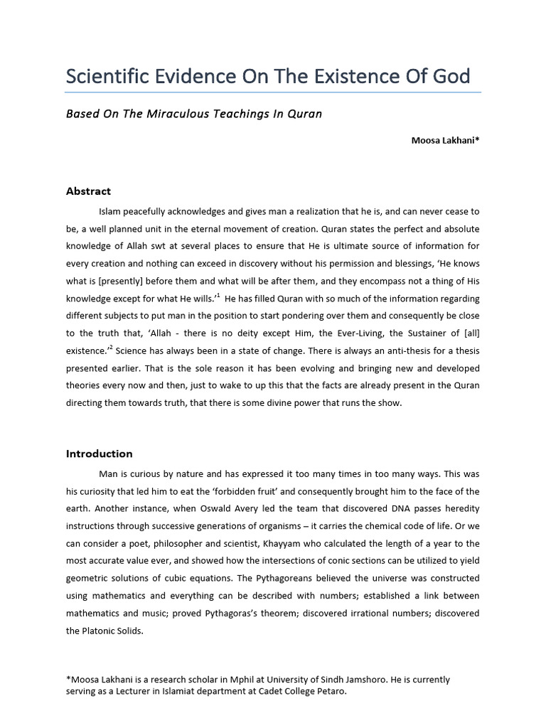 Scientific Evidence of God's Existence | PDF | Water Cycle | God In Islam