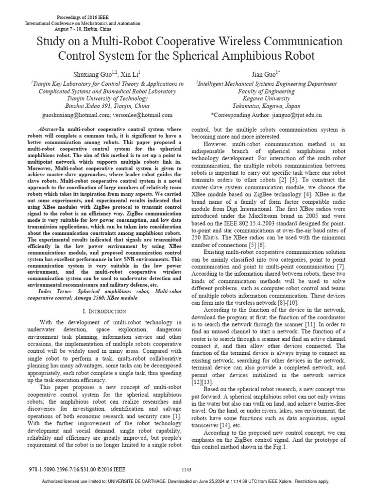 Study On A Multi-Robot Cooperative Wireless Communication Control ...