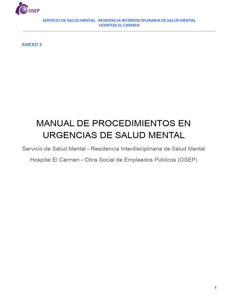 Anexo 3 Guías y Protocolos de Abordaje de La Urgencia en Salud Mental ...