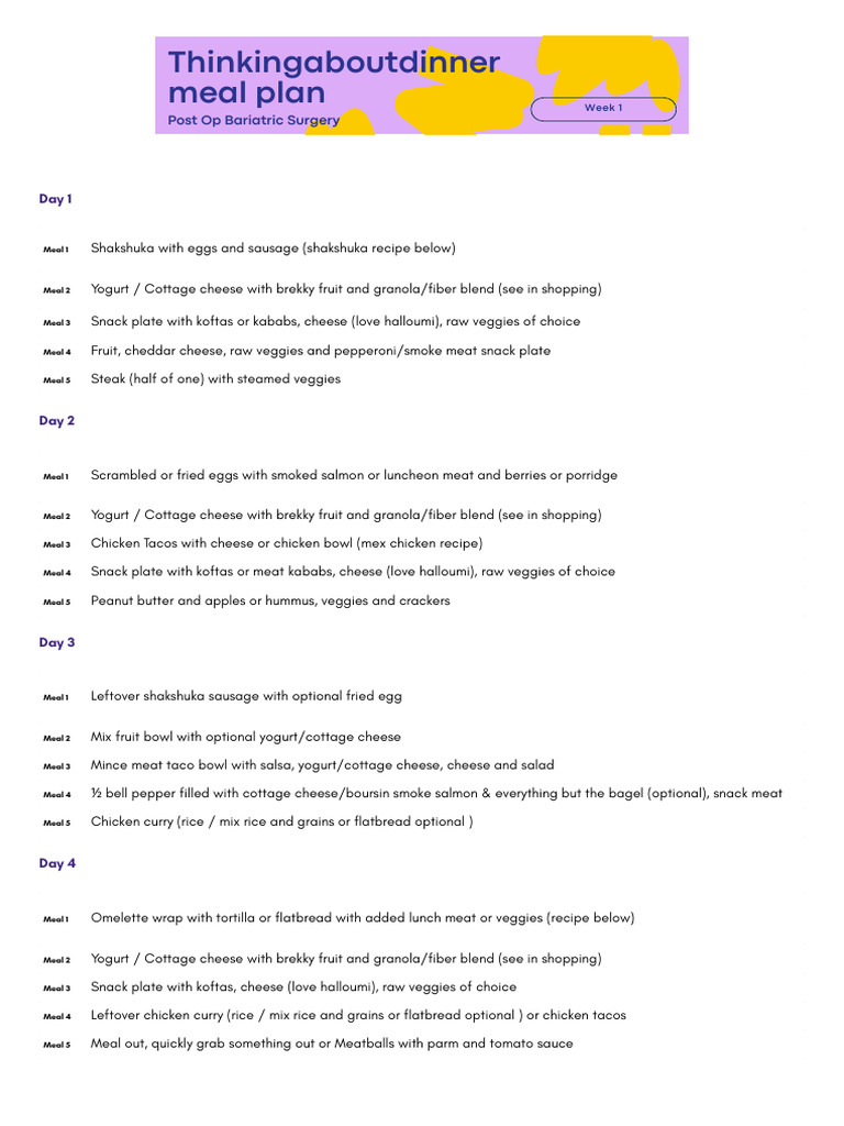 Meal Plan 1 Pdf Lunch Meal