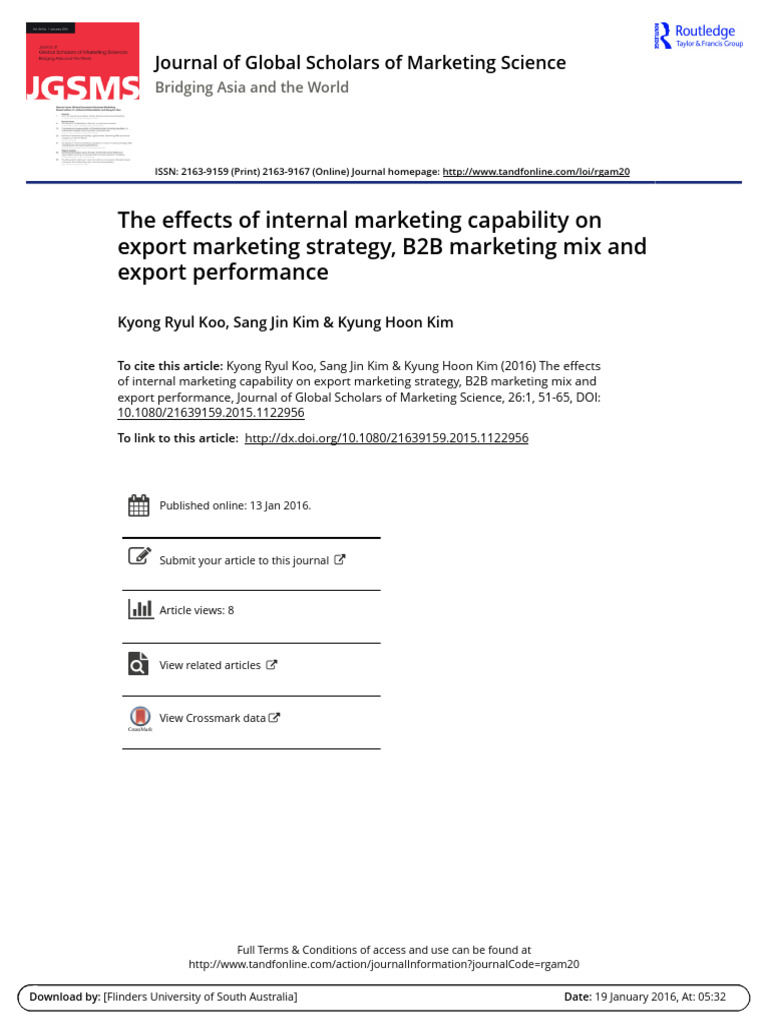 Internal Marketing's Impact on Export Success | PDF | Marketing ...